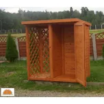 Dřevník s domkem na nářadí