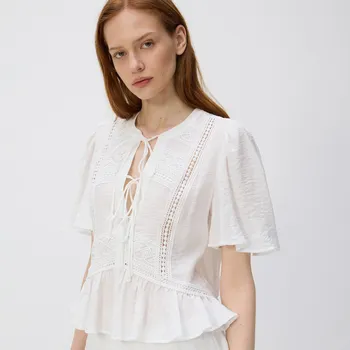 Reserved - Halenka z viskózy - bílá - XG909-00X - XG909-00X-S