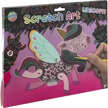 omalovánky Grafix Škrabací obrázky - unicorn a lama