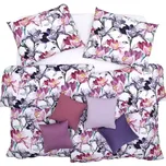 SCANquilt povlečení ART JERSEY aqua bloom fialovorůžová 140 x 200/70 x 90 cm