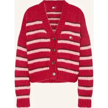 Dámský svetr Tommy Jeans Dámský Pletený Kardigan, červená / tmavě červená...