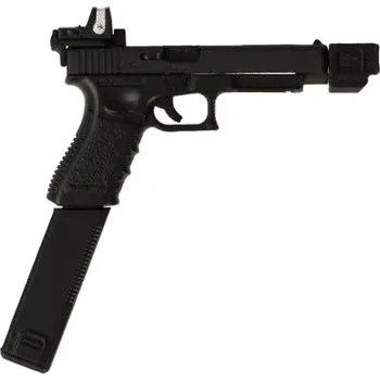 Doplněk k figurce Zbraň pro 1/6 figurky 9mm Glock 17 Magwell Pistol (Black)9mm Glock 34 Pistol with Red Dot Sight (Black)