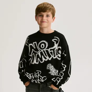 Chlapecká mikina Reserved - Svetr s viskózou - černý - 830BE-99X - 830BE-99X-146