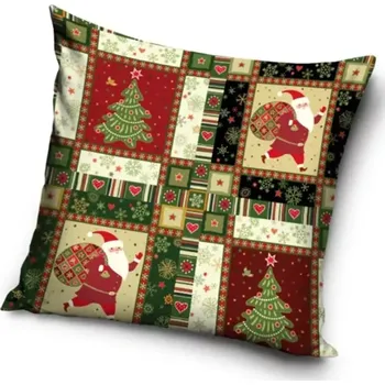 Dekorativní polštářek TipTrade Dekorační polštářek vánoční patchwork 40 x 40 cm