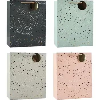 Dárková taška Anděl Dárková taška s metalickými tečkami L 26 x 32 x 12 cm