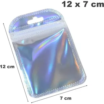 Dárková taška Unique Znovuuzavíratelný sáček holografický 12 x 7 cm