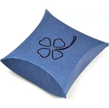 Dárková taška Dárková minikrabička skládací perleťová čtyřlístek modrá 5 x 5 cm