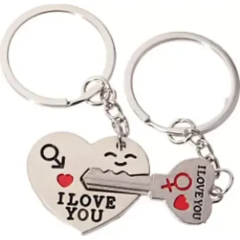 Přívěsek na klíče pro zamilované I love you 2 ks