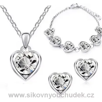 Souprava šperků Fashion Jewelry Souprava srdce s čirými krystaly