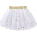 Luliu Sukně tutu tylová bílá třpytky a zlatý pásek cca 5-9 let OP578