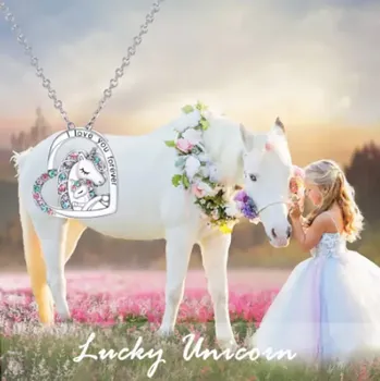 Náhrdelník Lilley Jewelry Dívčí náhrdelník jednorožec I love you forever