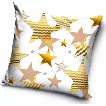 Dekorativní polštářek TipTrade Dekorační polštářek Zlaté hvězdy 40 x 40 cm