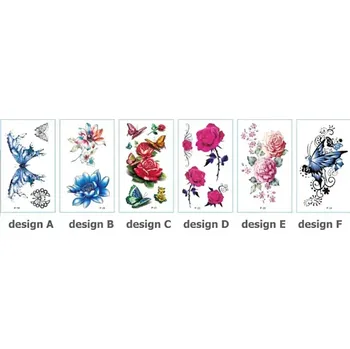 Odstranitelné tetování Rocolo Design Tetovací obtisky motýli a květiny 6 x 9,5 cm OP222