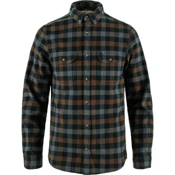 Pánská košile pánská košile s dlouhým rukávem FJÄLLRÄVEN Skog Shirt M Dark Navy-Dark Oak - XXL