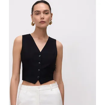 Reserved - Obleková vesta s vázáním - černý - 257FT-99X - 257FT-99X-L