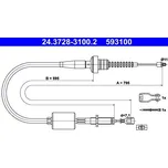 Tažné lanko, ovládání spojky ATE 24.3728-3100.2