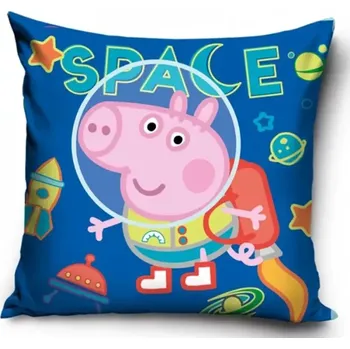 Povlak na dekorativní polštářek Carbotex Povlak na polštářek Prasátko Peppa Tomík astronaut 40x40cm