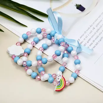 Náramek Fashion Jewelry Dětský náramek mráček a duha sada 3 ks