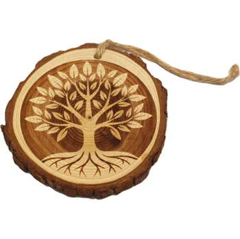 Dary dřeva Přírodní dekorace s gravírováním-strom Velikost: 7-8cm
