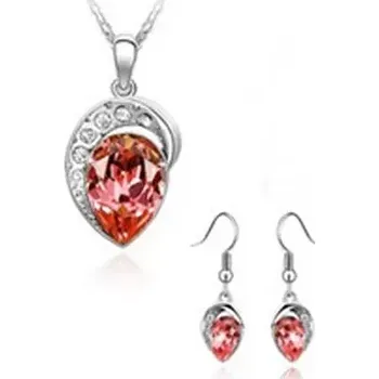 Souprava šperků Souprava Swarovski El. náhrdelník a náušnice červená