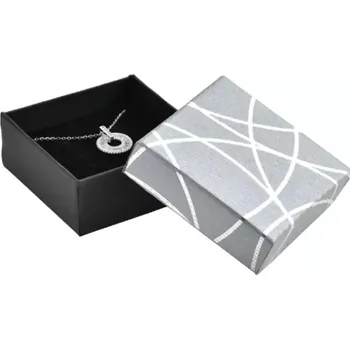 Dárková krabička Boxiecraft Krabička na šperky stříbrný dekor 60x60x27mm KNS-47418