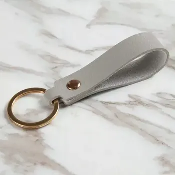 Leena Design Kožená klíčenka šedá