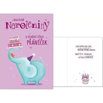 MFP Přání k narozeninám dětské slon a dort CN-472