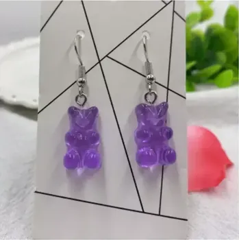 Náušnice Oliwia Jewelry Náušnice Medvídek světle fialový EA180