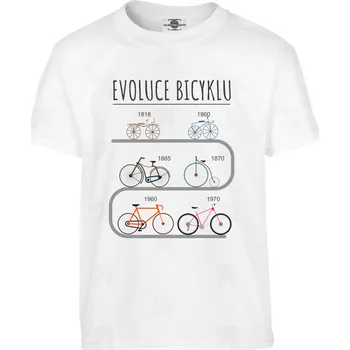 Pánské tričko Tričko Evoluce Bicyklu Druh: Dětské, Barva: Bílá, Velikost: 146-L