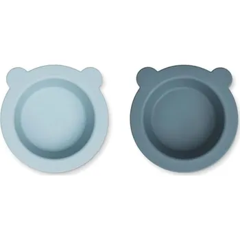 LIEWOOD Miska s přísavkou Peony Sea Blue/Whale Blue Whale Blue