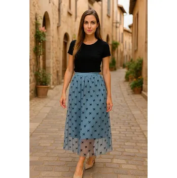 Dámská sukně Sukně tylová s motýlky - modrá