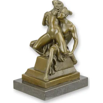 Erotická bronzová socha - Obnažený milenecký pár