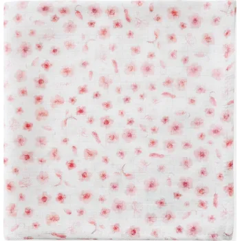 Dětská deka Lullalove Mušelínová plenka 40x40cm Růžové Květinky