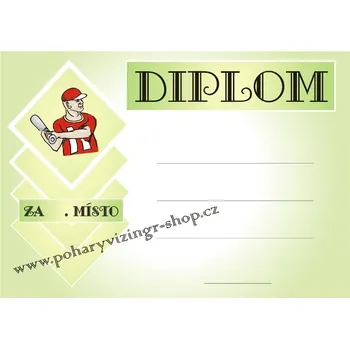 Baseball diplom A4 č.1