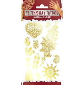 Tetování Tetování metalické květy 12 ks