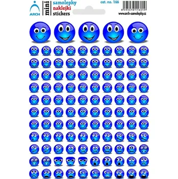 samolepka Arch Školní minisamolepky smajlíci modří 115 ks