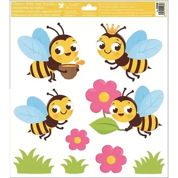 Okenní dekorace Anděl Okenní dekorační fólie čtyři včelky 30 x 33,5 cm