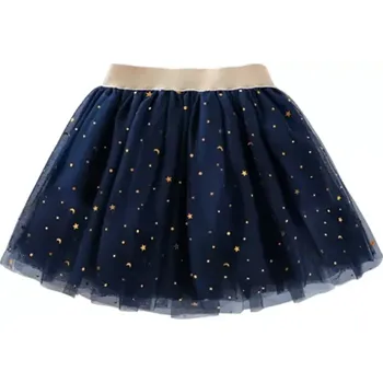 Dívčí oblečení Sukně tutu tylová modrá se třpytkami a zlatým páskem cca 5-9 let