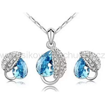 Souprava šperků Swarovski Elements souprava lístečky sea blue SWS411