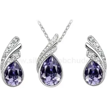 Souprava šperků Swarovski Elements Souprava Tear Drop Purple SWS094