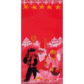 Vánoční dekorace Mikuláš velký igelitový pytel 35x70cm