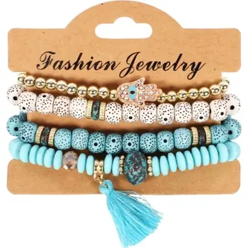 Náramek Dámský náramek 4 v 1 modrá