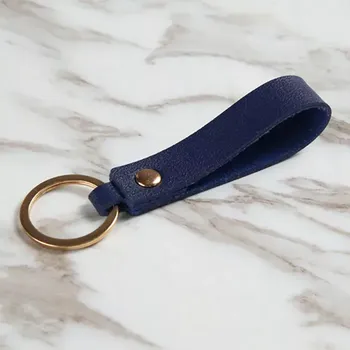 Leena Design Kožená klíčenka modrá