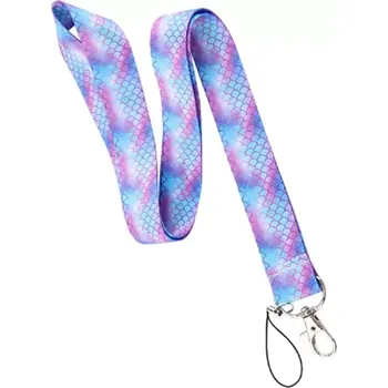 Attos Šňůrka krk textilní na klíče, mobil ŠUPINY fialová