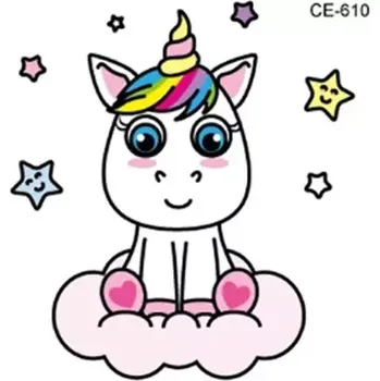 Odstranitelné tetování Rocolo Design Dočasné tetování Jednorožec na obláčku CE-610