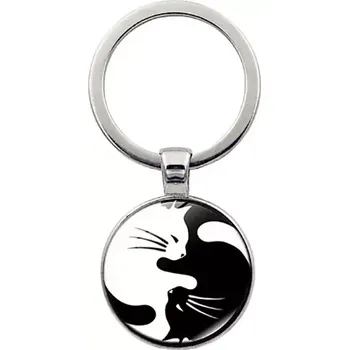 Přívěsek na klíče Jin Jang Kočičky