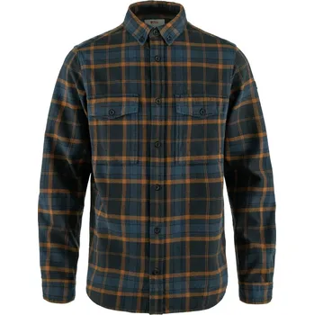 flanelová košile pánská FJÄLLRÄVEN Övik Twill Shirt M Dark Navy-Chestnut - M