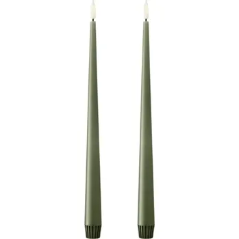 Svíčka ester & erik LED svíčka Taper 30 cm / 70 Green soil – set 2 ks
