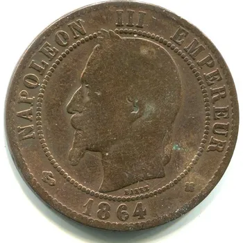 FRANCIE. 10 centimes 1864/BB