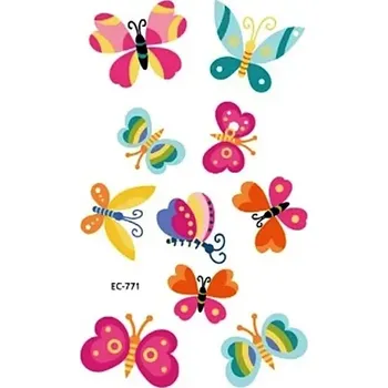 Tetování Rocolo Design Dočasné tetování Malovaní motýli 12 x 7,5 cm EC-771